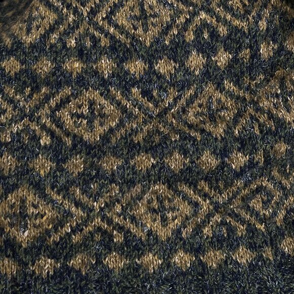 Vintage Fair Isle Sweater Dress Mini Scandi Girl Scandinavian Winter Christmas - Picture 6 of 8